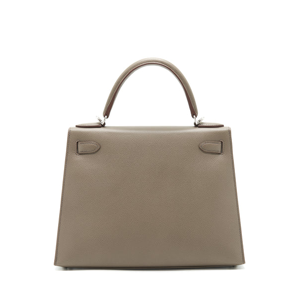 Hermes Kelly 28 Epsom Gris Etain SHW stamp Z