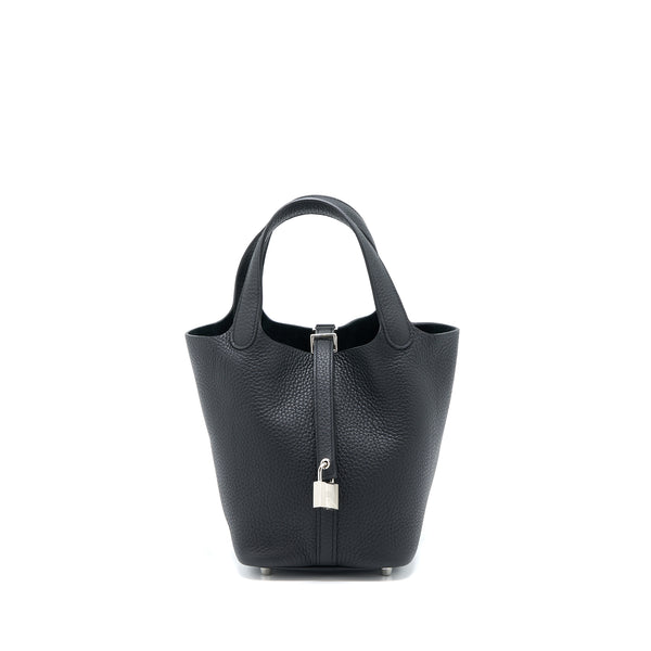 Hermes Picotin 18 Lock Bag Clemence Black SHW Stamp Z