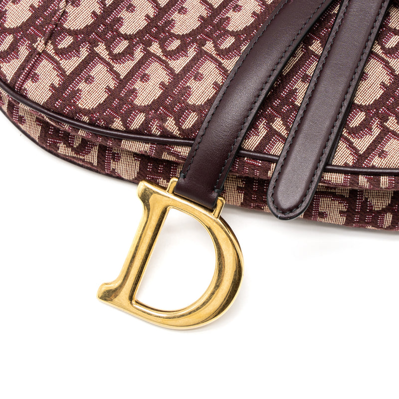 Dior Saddle Bag Red Oblique Embroidery GHW