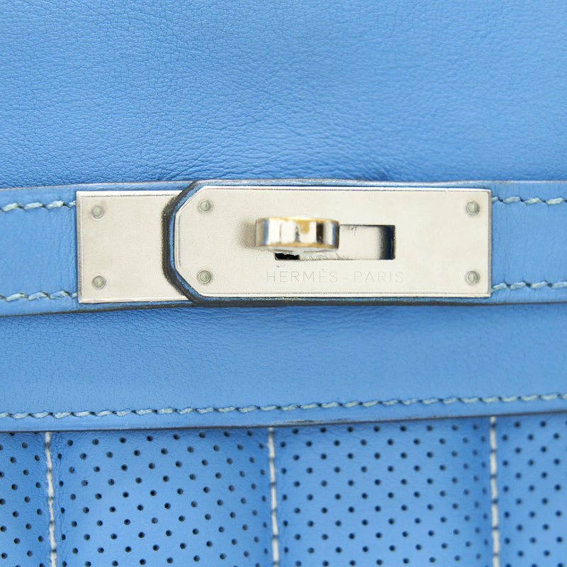 Hermes Berlin Mini Swift Blue SHW Stamp Square R