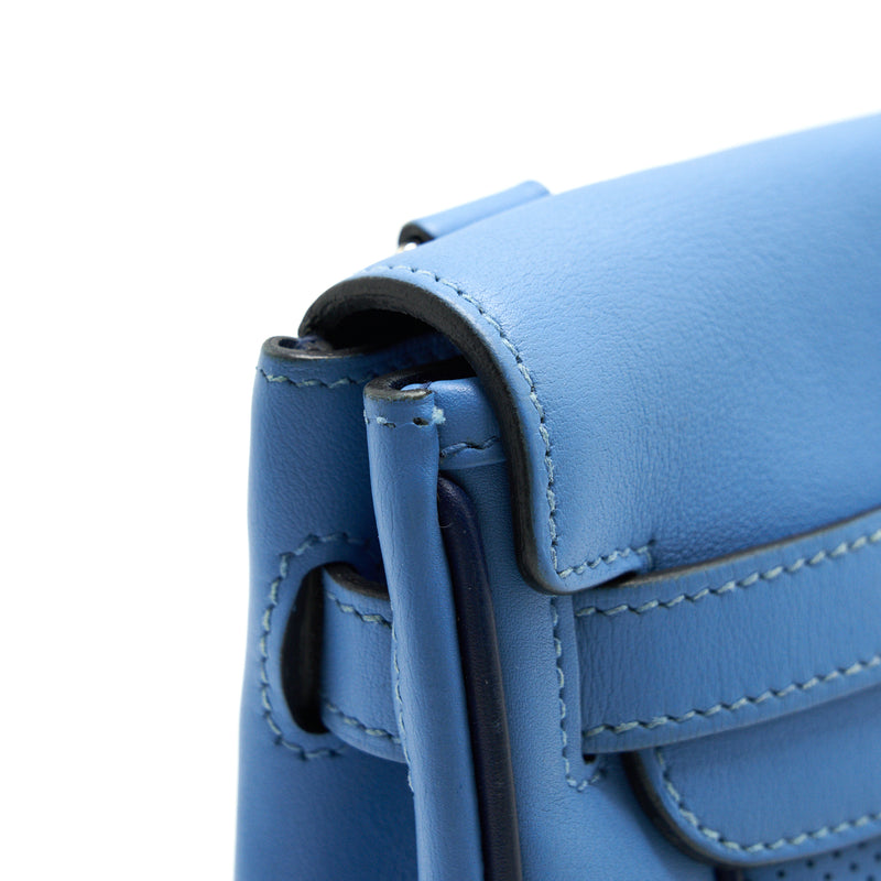 Hermes Berlin Mini Swift Blue SHW Stamp Square R