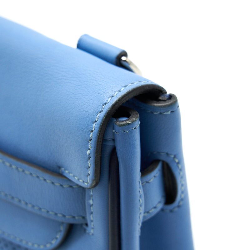 Hermes Berlin Mini Swift Blue SHW Stamp Square R