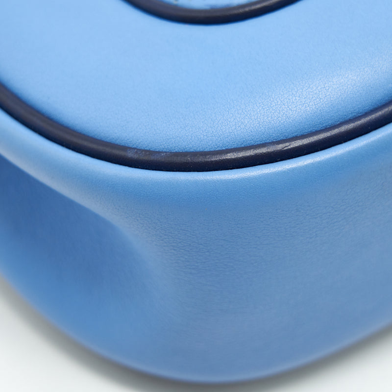 Hermes Berlin Mini Swift Blue SHW Stamp Square R