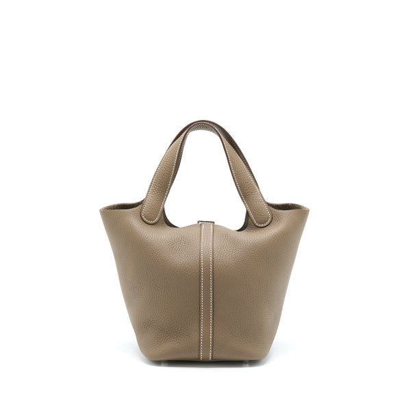 Hermes Picotin 18 Clemence Etoupe SHW Stamp Z