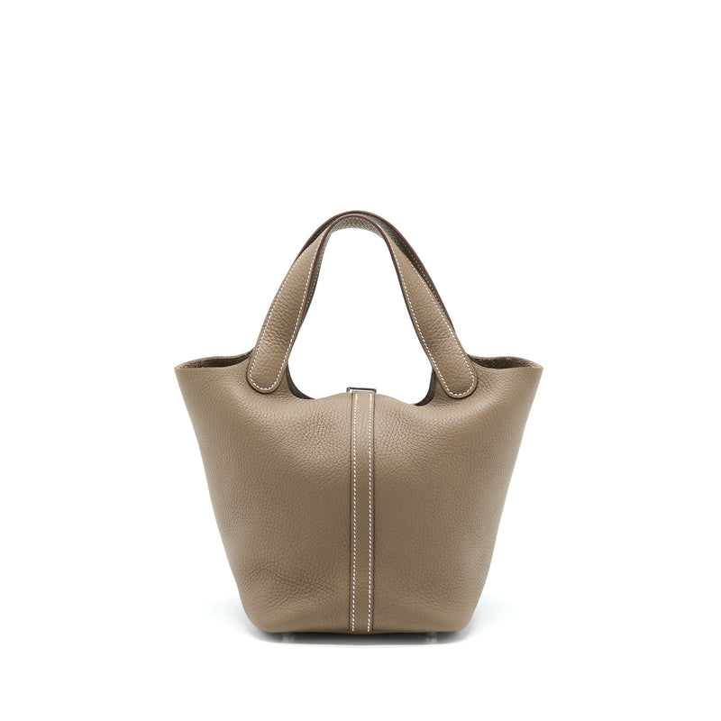 Hermes Picotin 18 Clemence Etoupe SHW Stamp Z