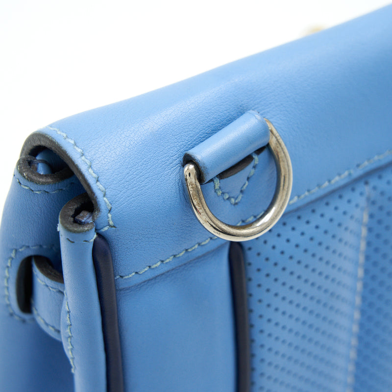 Hermes Berlin Mini Swift Blue SHW Stamp Square R