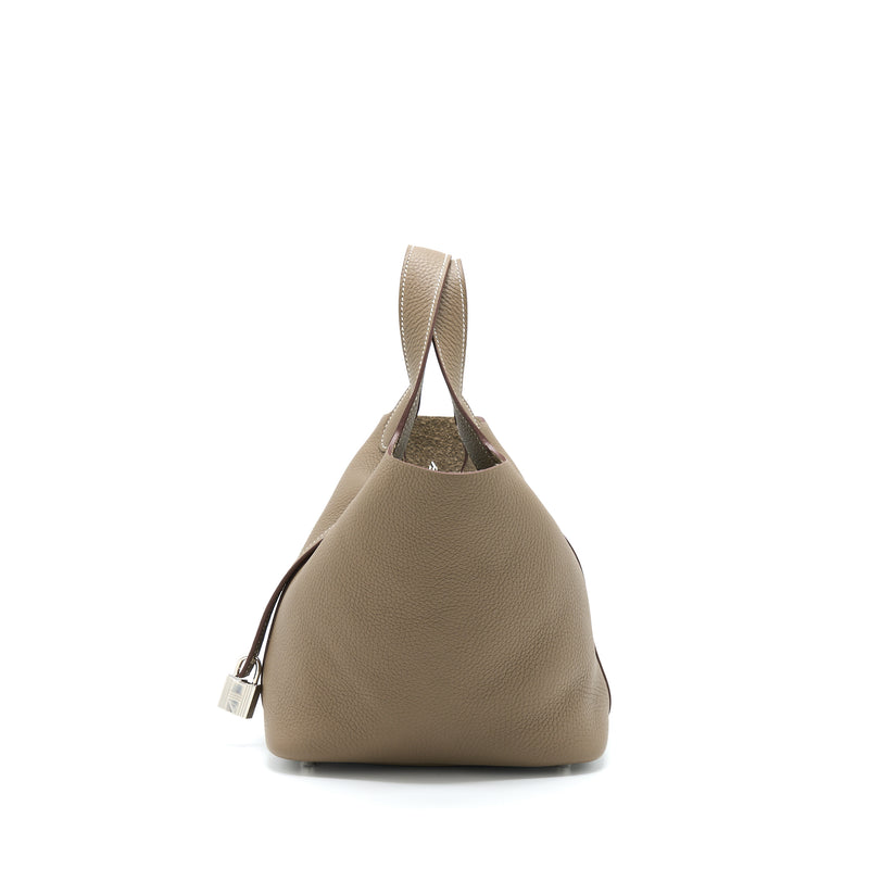 Hermes Picotin 18 Clemence Etoupe SHW Stamp Z