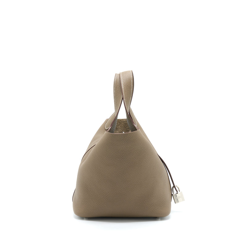 Hermes Picotin 18 Clemence Etoupe SHW Stamp Z