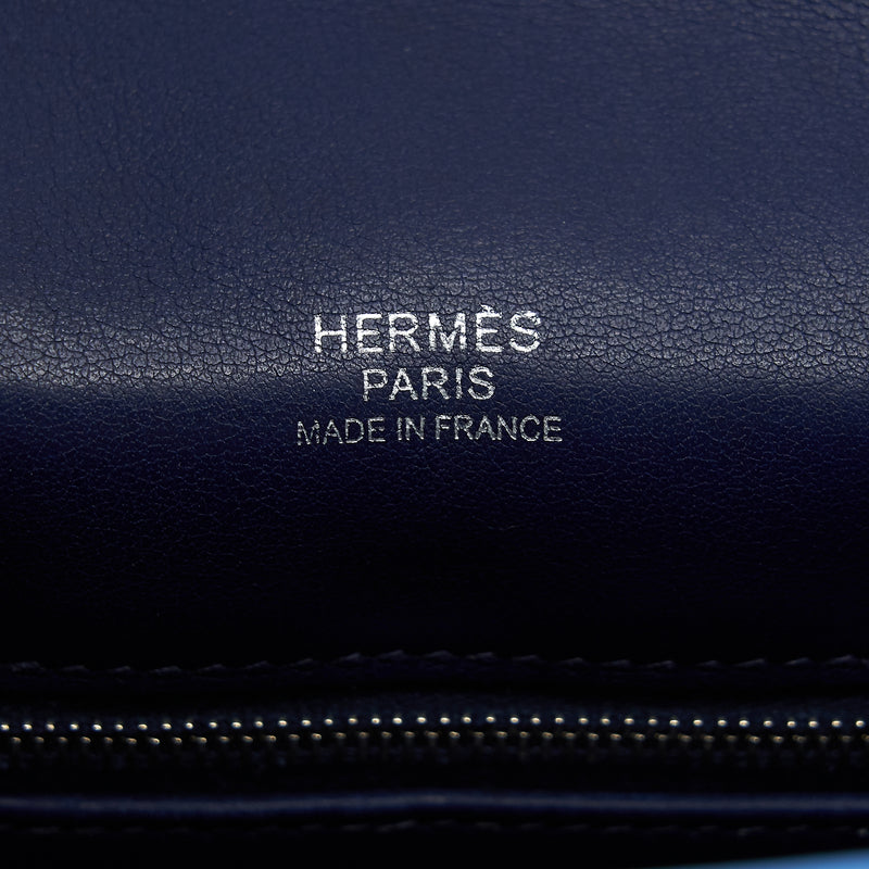 Hermes Berlin Mini Swift Blue SHW Stamp Square R
