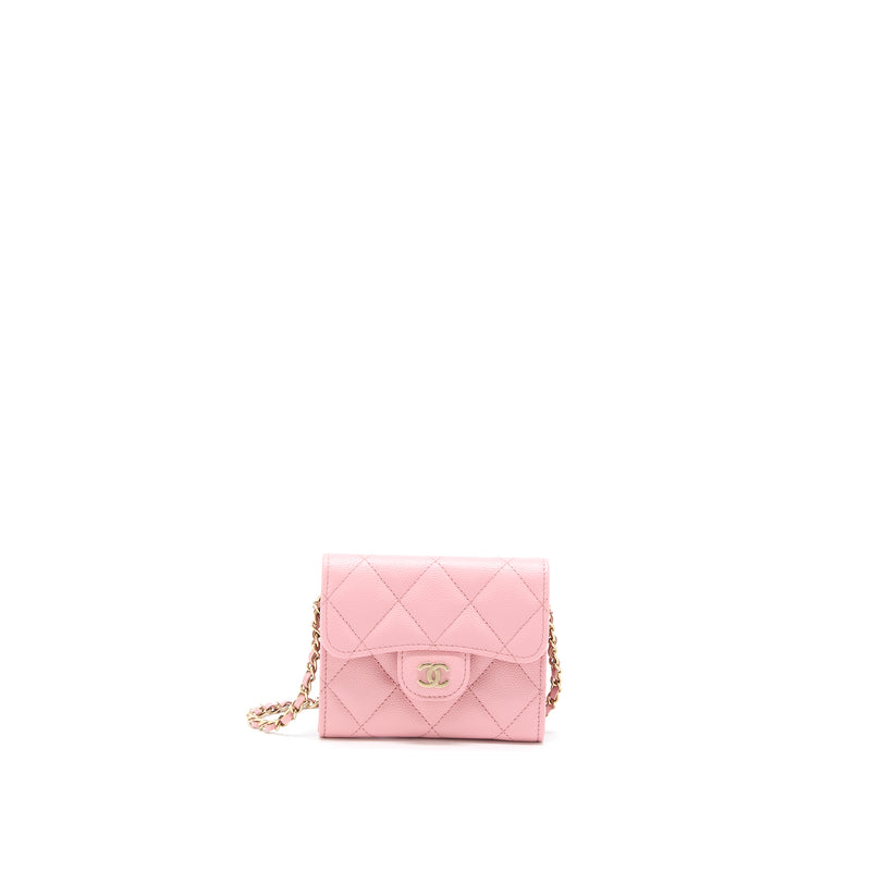 CHANEL Caviar Quilted Card Holder Light Pink 772279