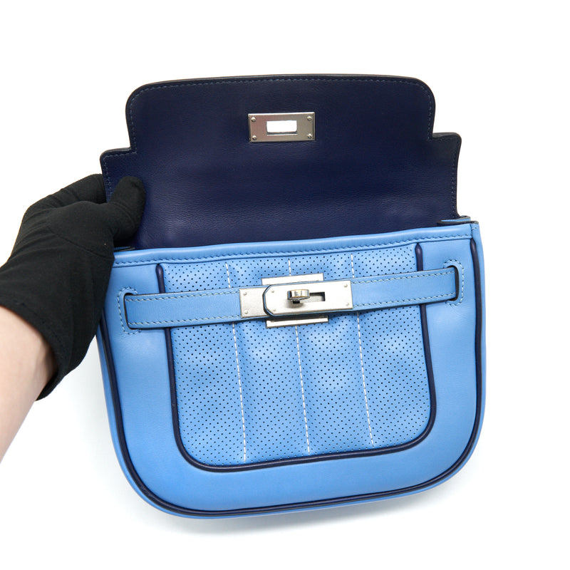 Hermes Berlin Mini Swift Blue SHW Stamp Square R