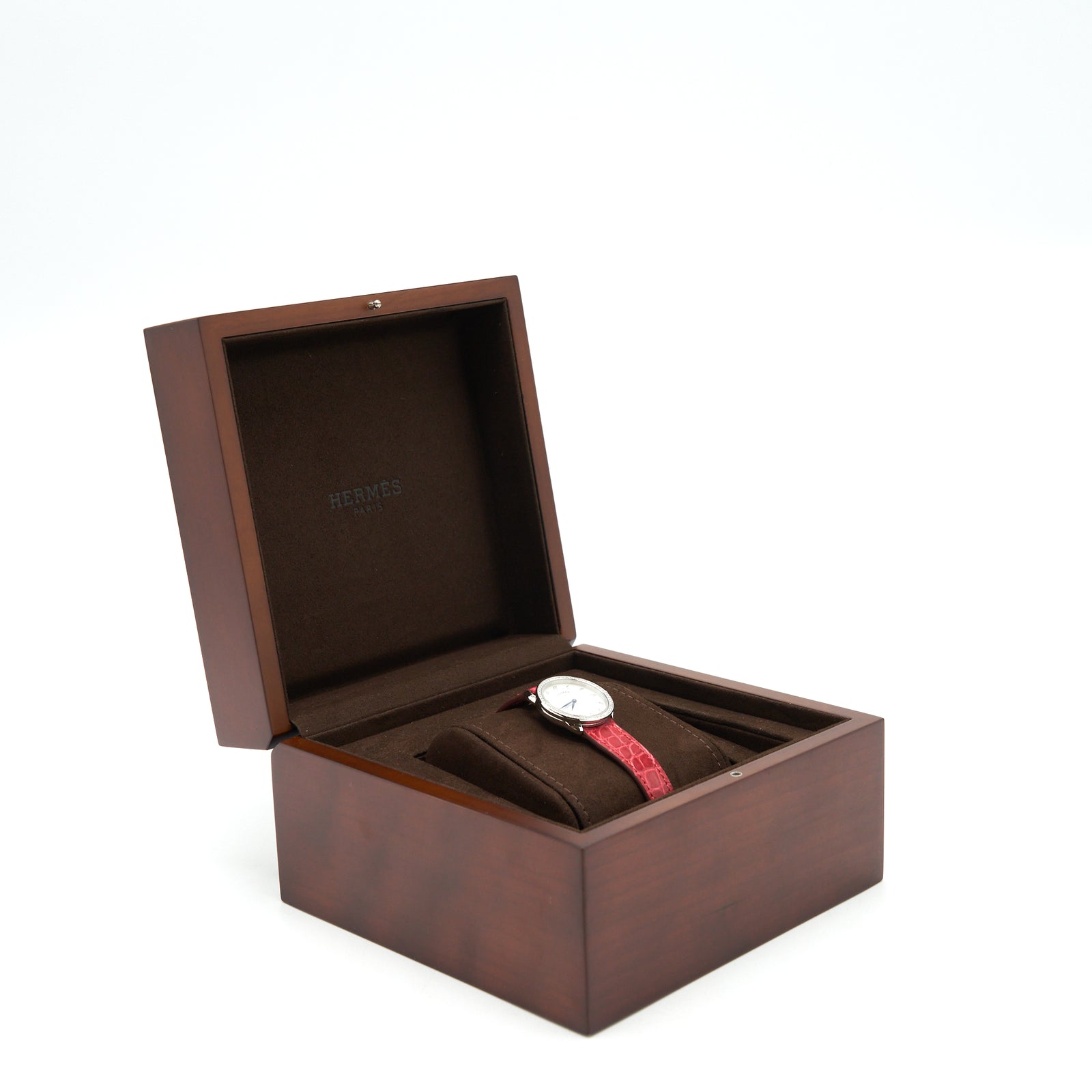 Hermes 28mm Arceau Watch With Diamonds/Alligator Strap Hermes 28mm Arceau Watch With Diamonds/Alligator Strap