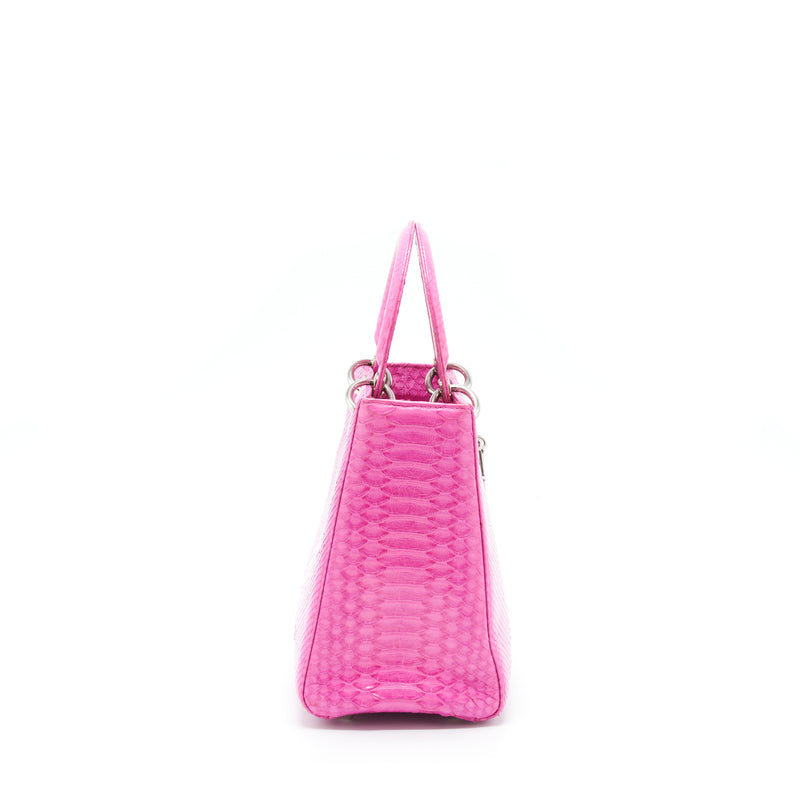 Dior Medium Lady Dior Python Pink SHW