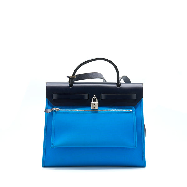 Hermes Herbag 31 Blue / Black SHW Stamp A