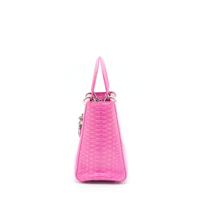 Dior Medium Lady Dior Python Pink SHW