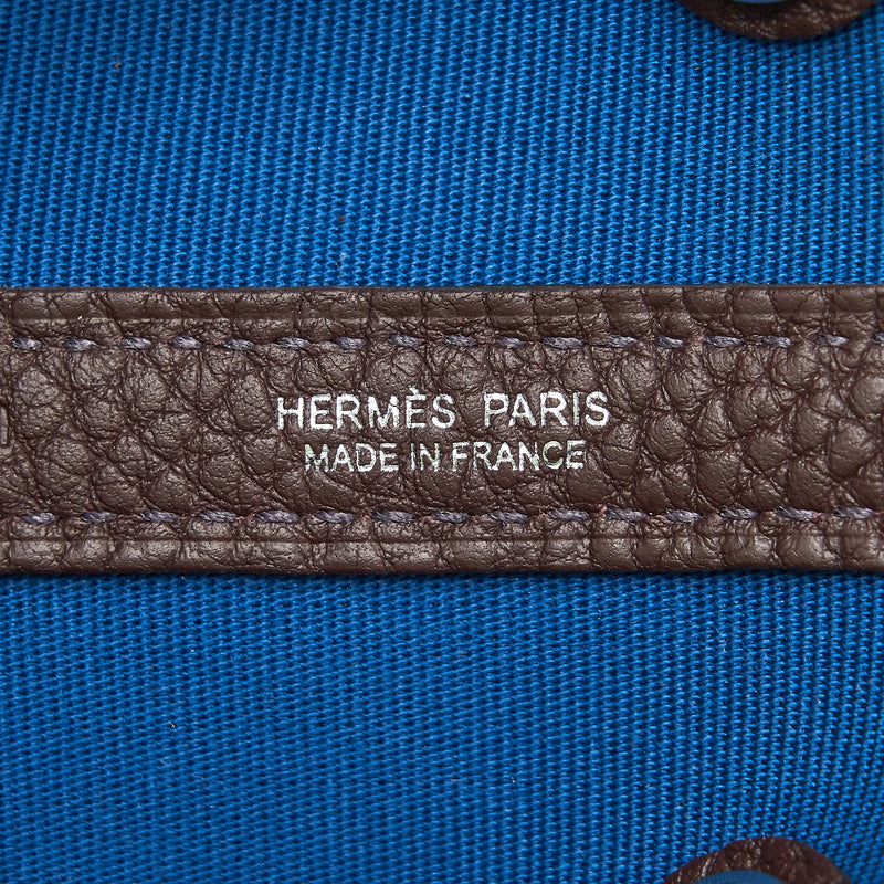 Hermes garden Party 30 verso Bag, Alezan / Blue outremer/ rouge Sellier stamp Z