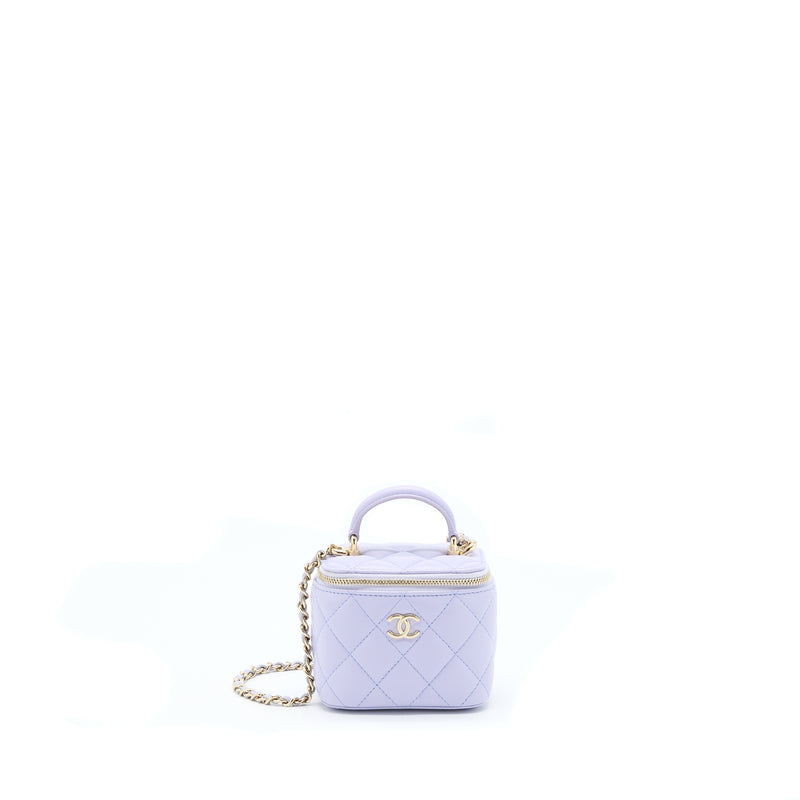 Chanel Top Handle Mini Vanity Case Light Purple LGHW