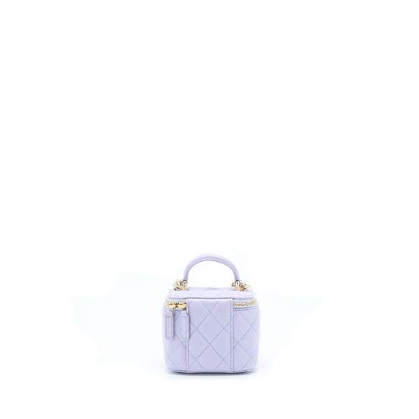 Chanel Top Handle Mini Vanity Case Light Purple LGHW