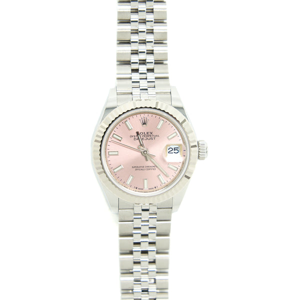 Rolex Lady datejust Oyster 28mm Pink index Oyster Steel and white Gold