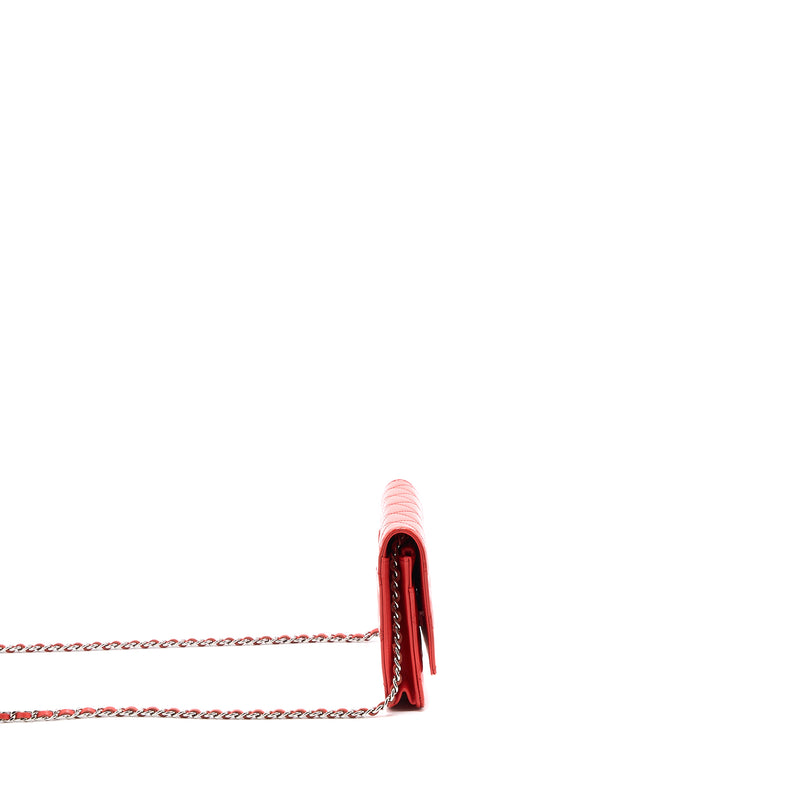 Chanel Classic Wallet On Chain Patent Red SHW