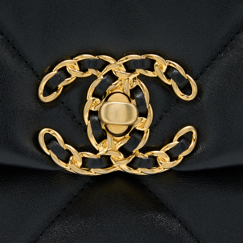 Chanel Small 19 Bag Lambskin Black Multicolour Hardware (Microchip)