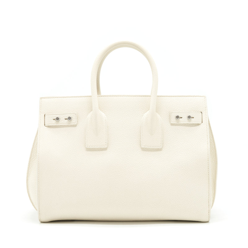 Saint Laurent (YSL) Sac De Jour Tote Bag Calfskin White SHW