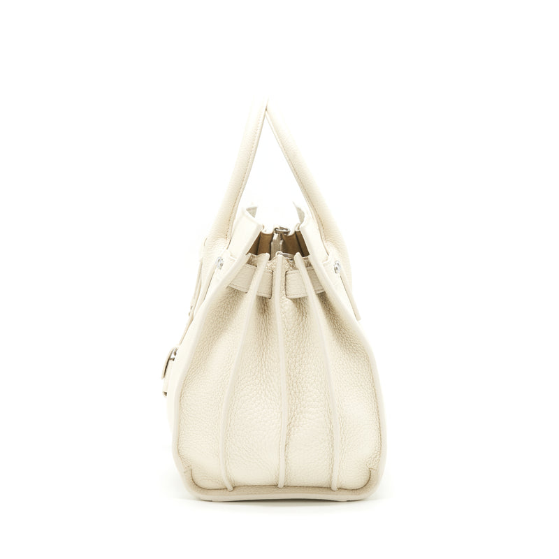 Saint Laurent (YSL) Sac De Jour Tote Bag Calfskin White SHW