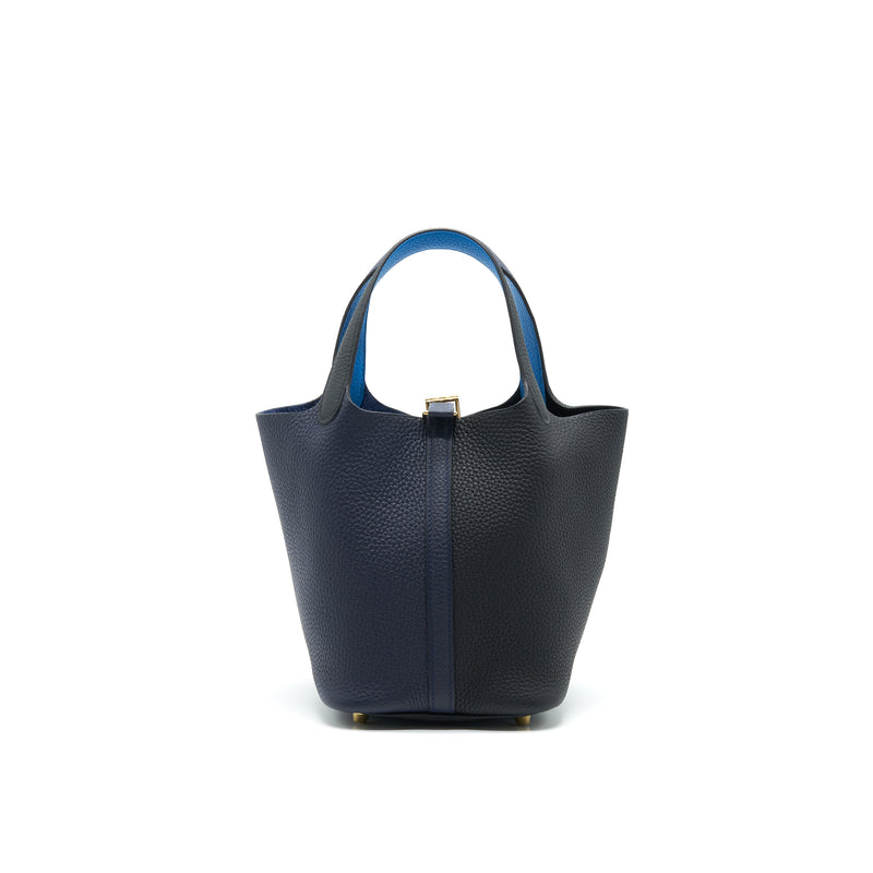 Hermes Picotin 18 Lock Bag Bleu Nuit, Noir, Bleu Frida