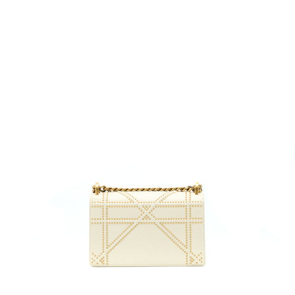 Dior Small Diorama Rockstud Crossbody Bag Lambskin White GHW