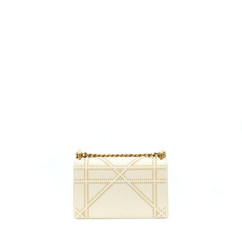 Dior Small Diorama Rockstud Crossbody Bag Lambskin White GHW