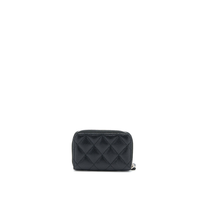 Chanel Small Zip Card Holder Caviar Black SHW