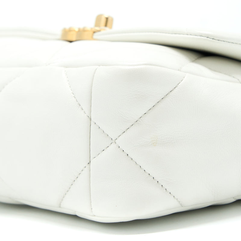 Chanel Small 19 Bag Goatskin White Multicolour Hardware