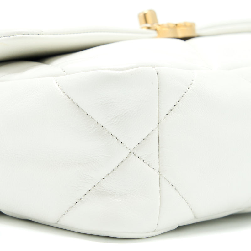 Chanel Small 19 Bag Goatskin White Multicolour Hardware