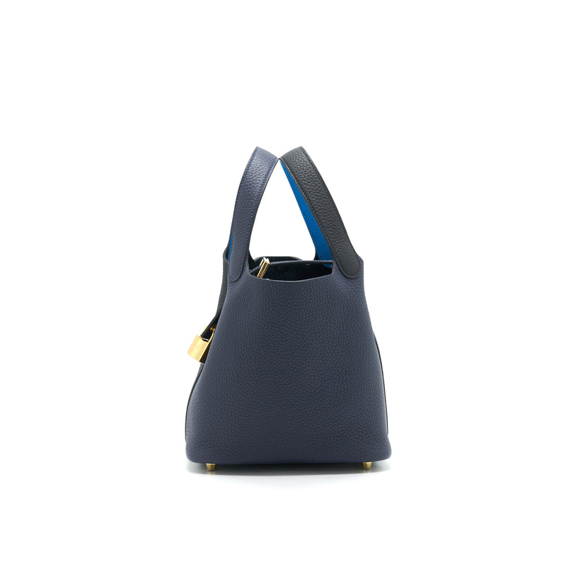 Hermes Picotin 18 Lock Bag Bleu Nuit, Noir, Bleu Frida