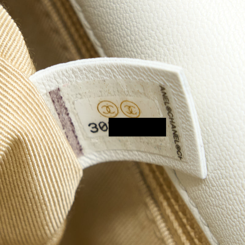 Chanel Small 19 Bag Goatskin White Multicolour Hardware