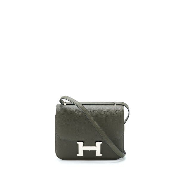 Hermes Mini Constance Epsom C6 Vert De Gris SHW Stamp Z
