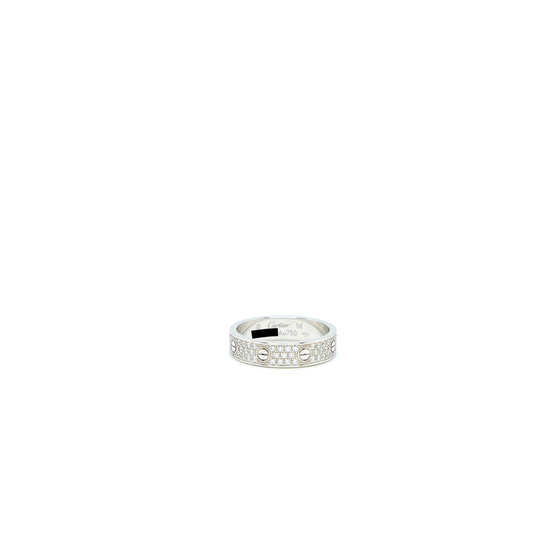 Cartier Size 56 Love Ring Diamonds Paved White Gold