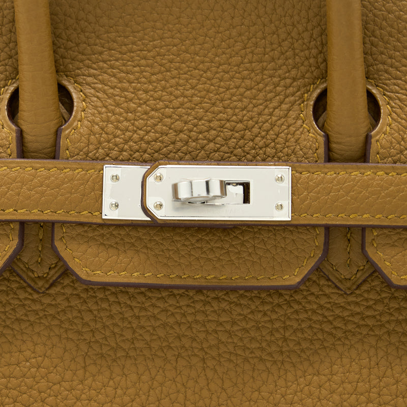 Hermes Birkin 25 Togo U8 Bronze/ T0 Blue Brume SHW Stamp Z
