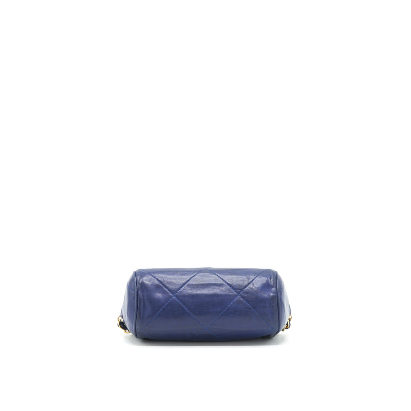 Chanel Vintage Barrel Bag Lambskin Navy GHW