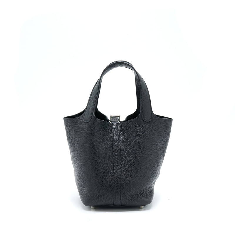 Hermes Picotin 18 Lock Bag Clemence Black SHW Stamp T