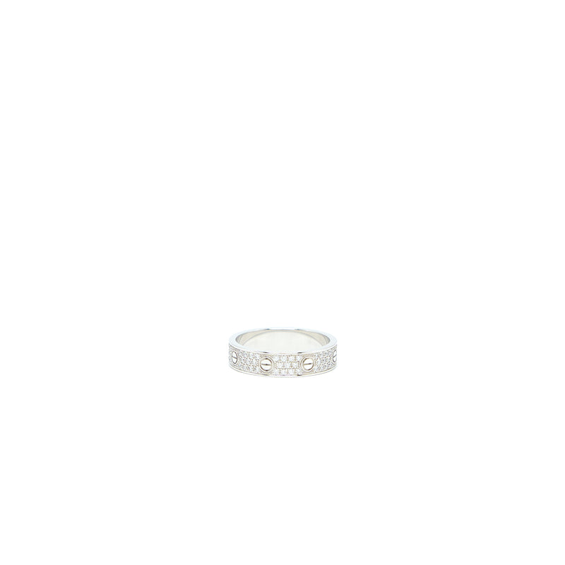 Cartier Size 56 Love Ring Diamonds Paved White Gold