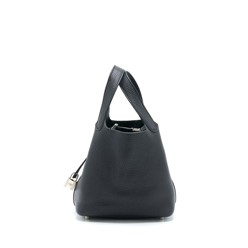 Hermes Picotin 18 Lock Bag Clemence Black SHW Stamp T