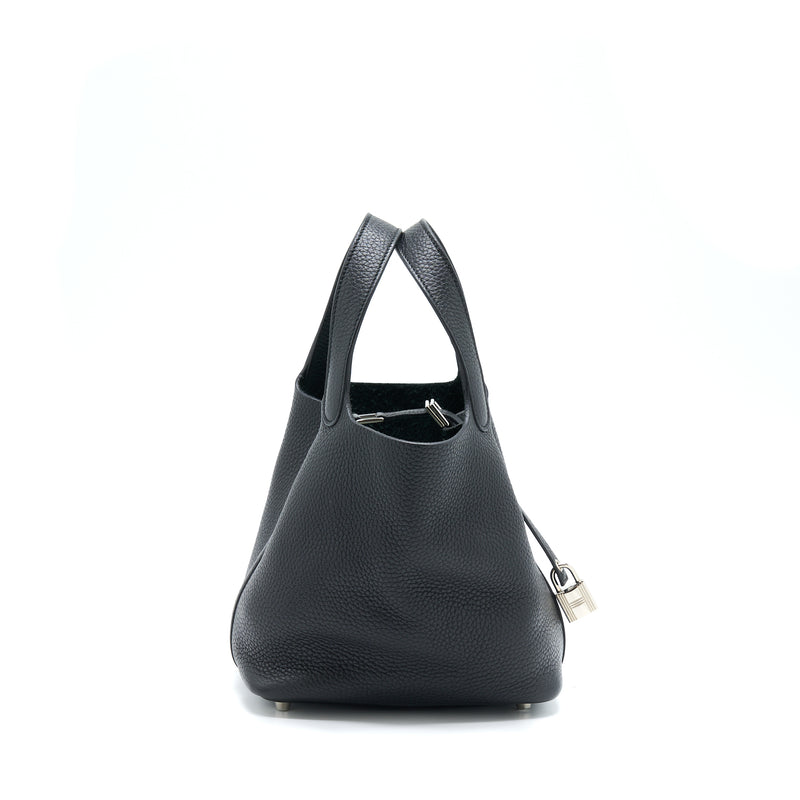 Hermes Picotin 18 Lock Bag Clemence Black SHW Stamp T