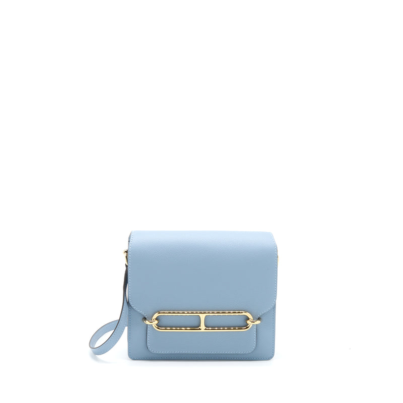 Hermes Mini Roulis Evercolor Bleu Lin GHW Stamp U