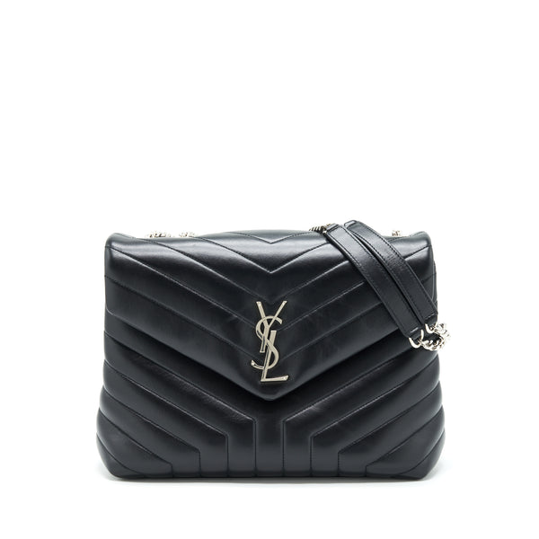 【関税&送料込】Saint Laurent Black Leather Medium Loulou Sh SAINT LAURENT Medium Loulou YSL Monogram Leather Chain Bag