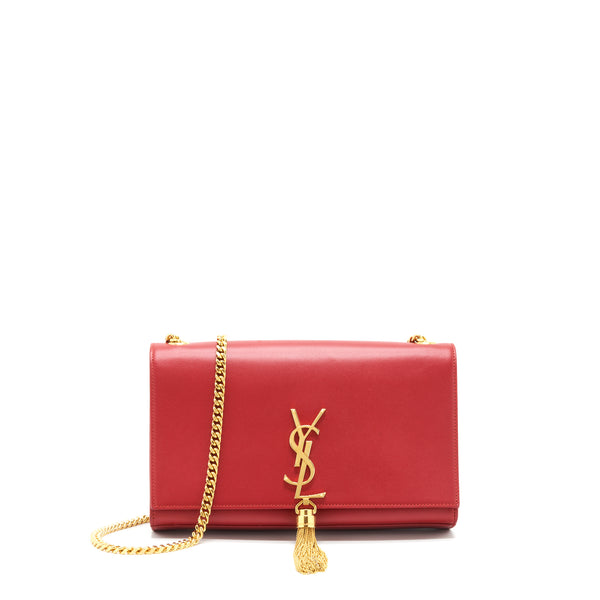 Saint Laurent (YSL) Medium Kate Bag Tassel Red GHW