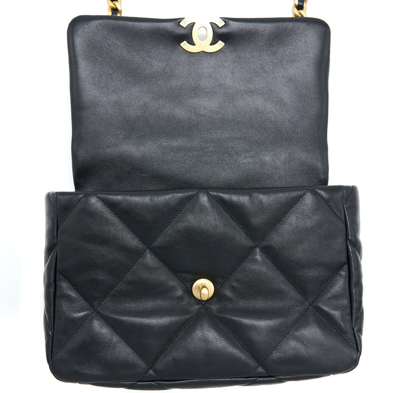 Chanel Medium 19 Bag Goatskin Black Multicolour Hardware