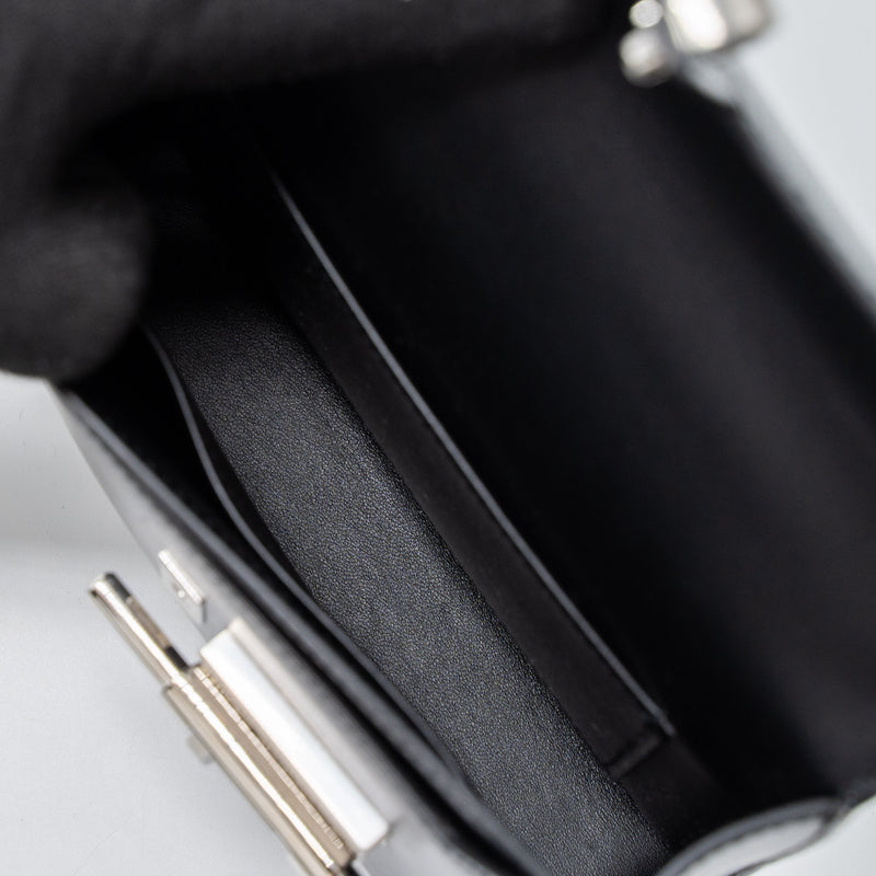 Hermes Mini Verrou Box Black SHW Stamp D