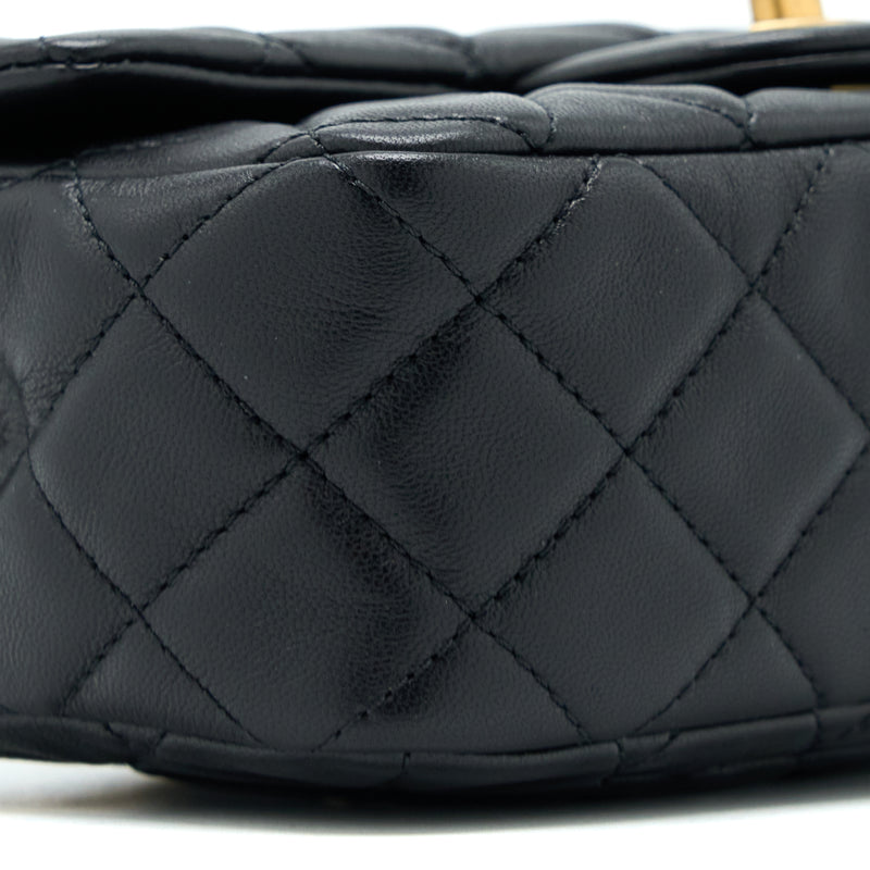 Chanel Pearl Crush Mini Rectangular Lambskin Black Brushed GHW (Microchip)