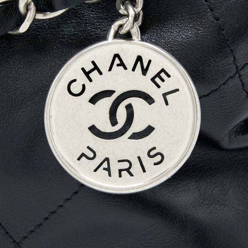 Chanel Small 22 Bag Calfskin Black SHW(Microchip)